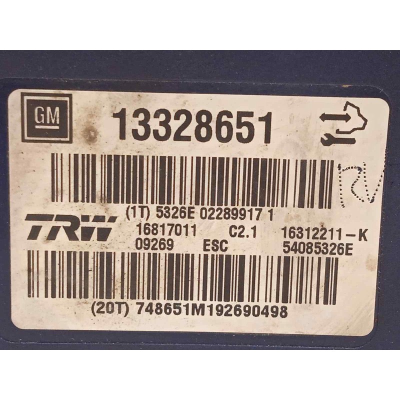 Recambio de abs para opel insignia berlina sport referencia OEM IAM 13328651 16312211K 16817011