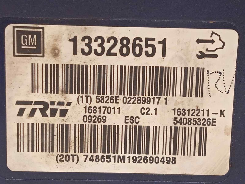 Recambio de abs para opel insignia berlina sport referencia OEM IAM 13328651 16312211K 16817011