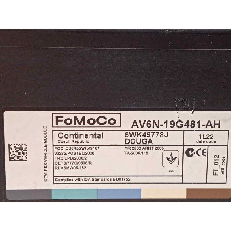Recambio de centralita confort para ford focus lim. (cb8) trend referencia OEM IAM AV6N19G481AH 1829420 5WK49778J