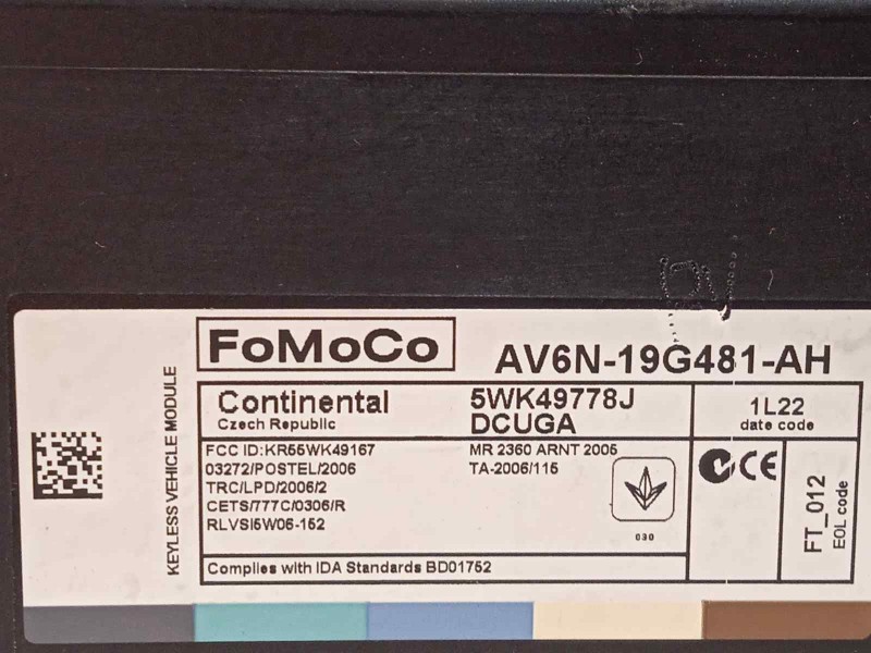 Recambio de centralita confort para ford focus lim. (cb8) trend referencia OEM IAM AV6N19G481AH 1829420 5WK49778J