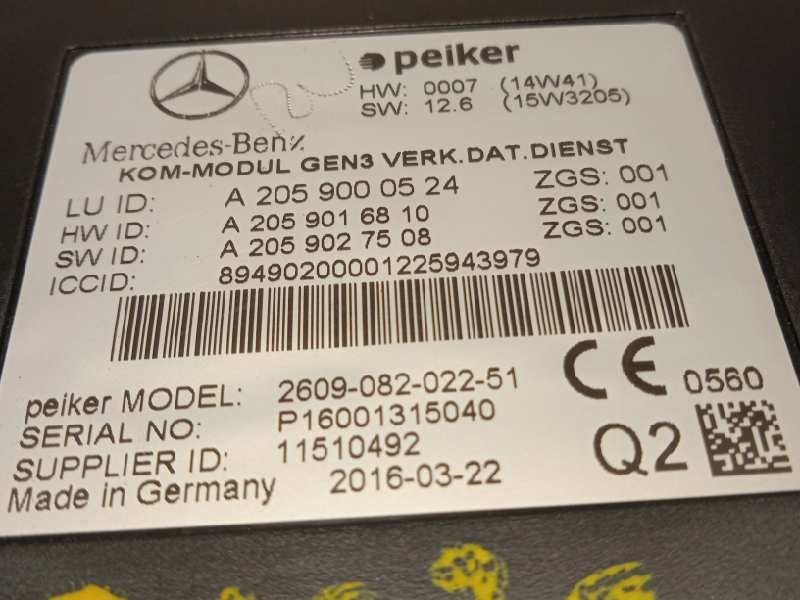 Recambio de modulo electronico para mercedes-benz clase a (w176) a 180 cdi blueefficiency (176.012) referencia OEM IAM A20590005