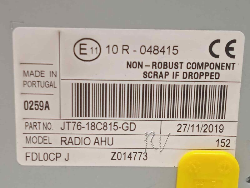 Recambio de sistema audio / radio cd para ford transit courier trend referencia OEM IAM JT7618C815GD  2391662