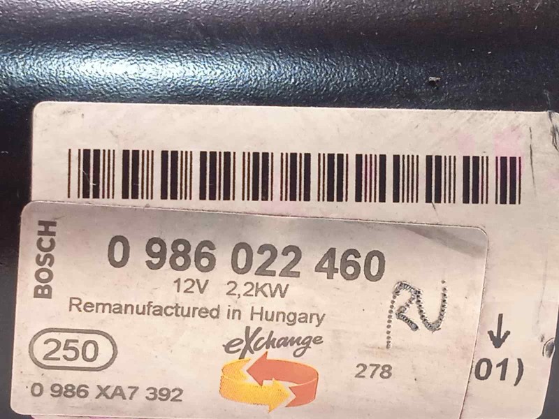 Recambio de motor arranque para volkswagen touareg (7la) tdi r5 referencia OEM IAM 0986022460  