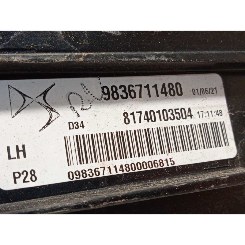 Recambio de piloto trasero izquierdo para ds 3 crossback 1.2 12v puretech referencia OEM IAM 9836711480  