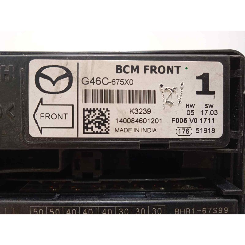 Recambio de caja reles / fusibles para mazda 3 lim. () 2.2 turbodiesel cat referencia OEM IAM G46C675X0  