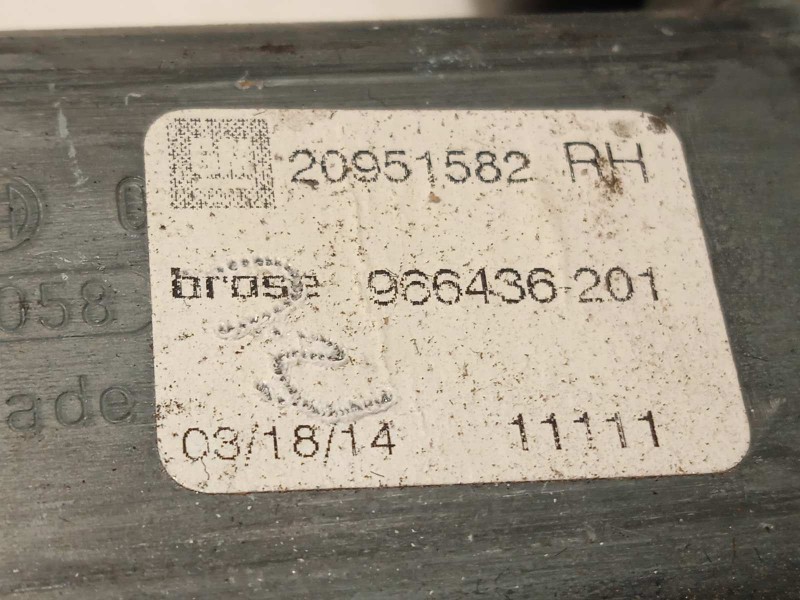 Recambio de elevalunas delantero derecho para opel zafira tourer 2.0 cdti cat referencia OEM IAM 13260138  