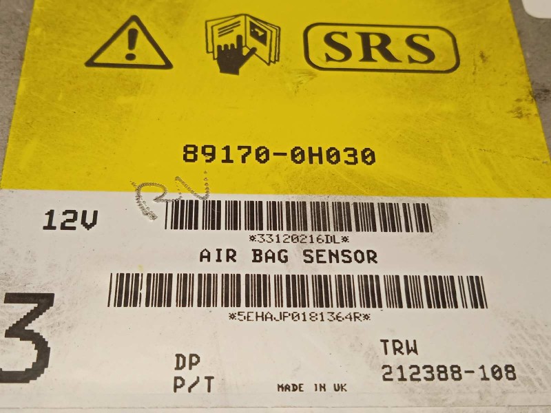 Recambio de centralita airbag para toyota aygo (kgb/wnb) 1.0 cat referencia OEM IAM 891700H030  