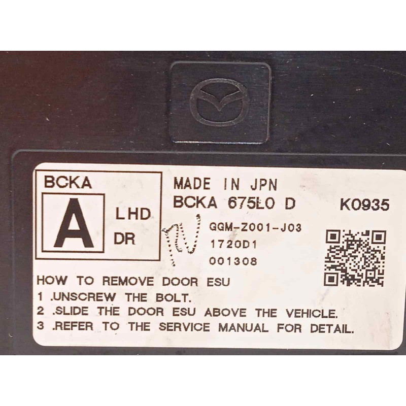 Recambio de modulo confort para mazda cx-30 referencia OEM IAM BCKA675L0D  