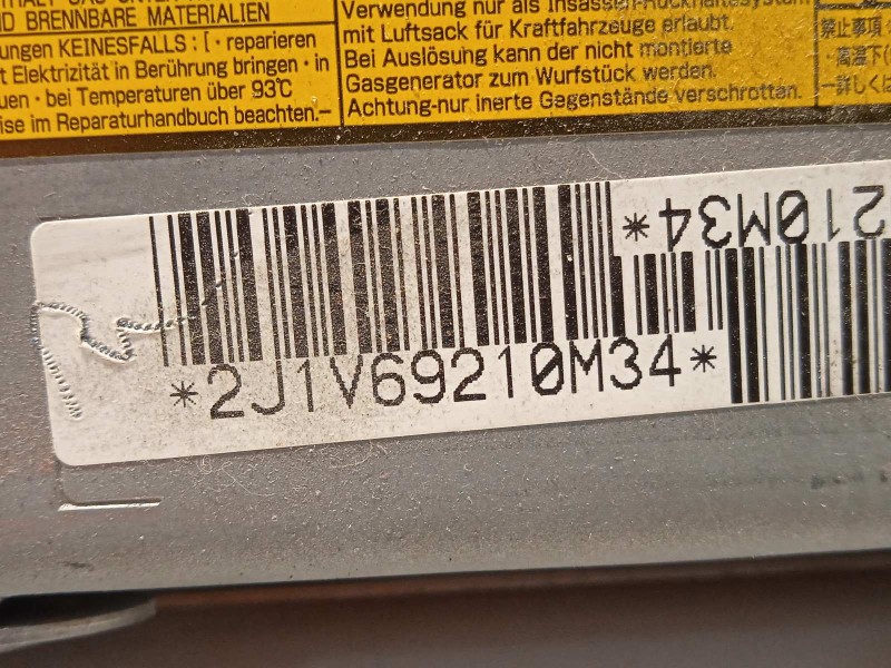 Recambio de airbag delantero izquierdo para toyota auris hybrid active referencia OEM IAM 7390002010B0  