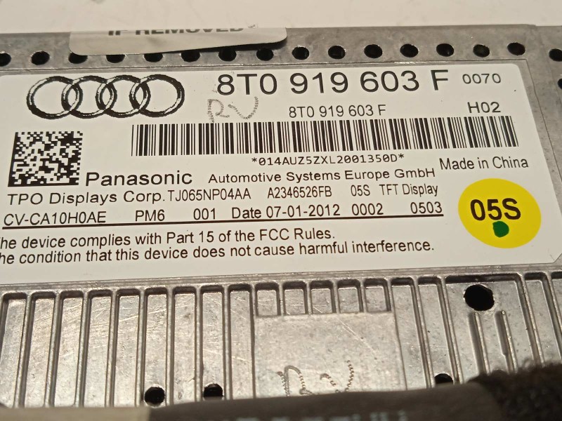 Recambio de pantalla multifuncion para audi a4 ber. (b8) básico referencia OEM IAM 8T0919603F  