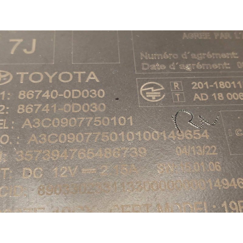 Recambio de modulo electronico para toyota yaris (ksp211 1.5 referencia OEM IAM 867400D030  