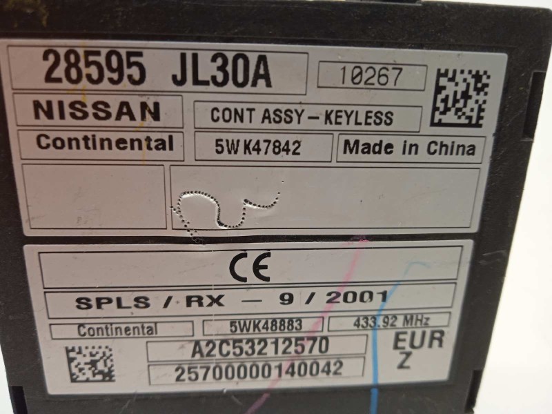 Recambio de modulo electronico para infiniti ex ex30d referencia OEM IAM 28595JL30A  5WK47842