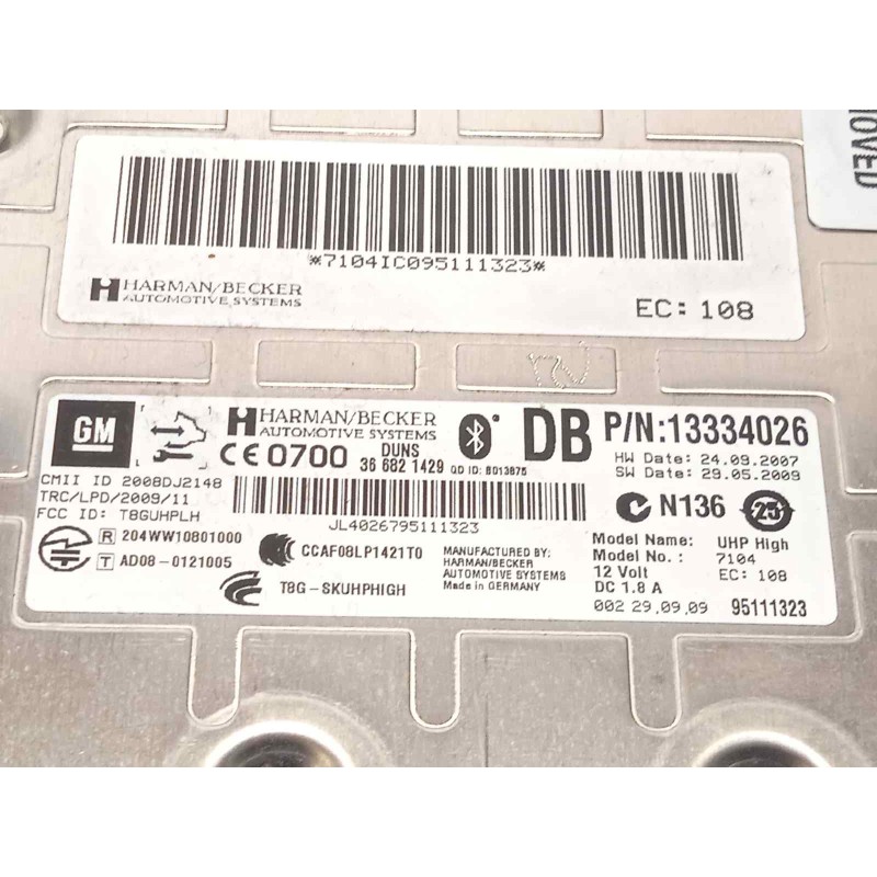 Recambio de modulo electronico para opel insignia berlina 2.0 16v cdti referencia OEM IAM 13334026  