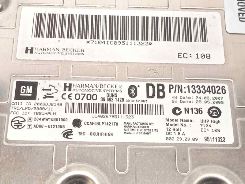 Recambio de modulo electronico para opel insignia berlina 2.0 16v cdti referencia OEM IAM 13334026  