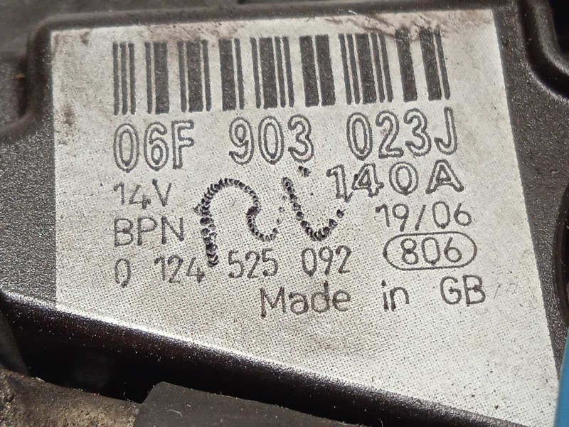 Recambio de alternador para audi a4 avant (8e) 2.0 tdi referencia OEM IAM 06F903023J  0124525092