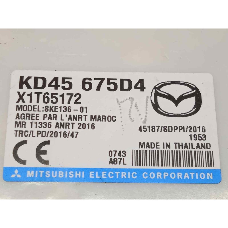 Recambio de modulo electronico para mazda 2 lim. () 1.5 16v cat referencia OEM IAM KD45675D4  
