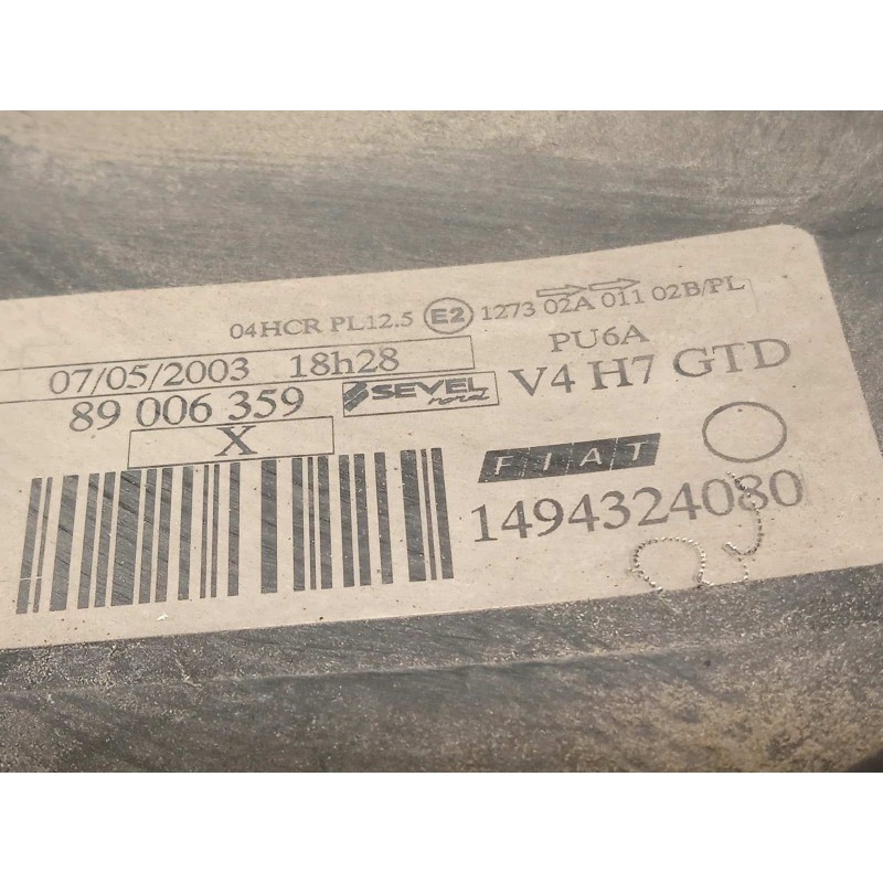 Recambio de faro izquierdo para fiat ulysse (179) 2.0 16v jtd cat referencia OEM IAM 1494324080  