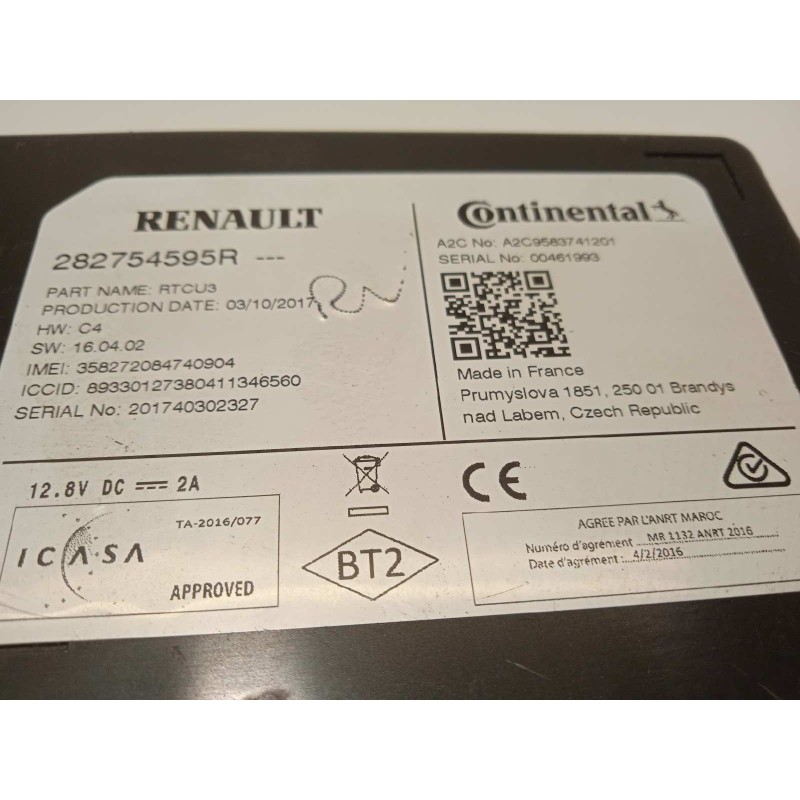 Recambio de modulo electronico para renault kangoo profesional referencia OEM IAM 282754595R  