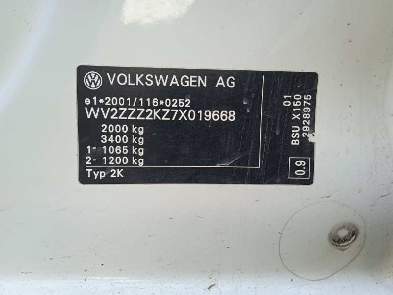 volkswagen caddy ka/kb (2k) del año 2007