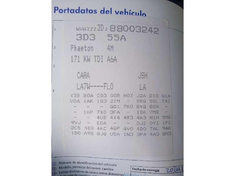 volkswagen phaeton (3d3/3d7) del año 2008