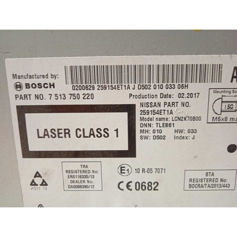 Recambio de sistema navegacion gps para nissan qashqai (j11) 1.5 turbodiesel cat referencia OEM IAM 259154ET1A  