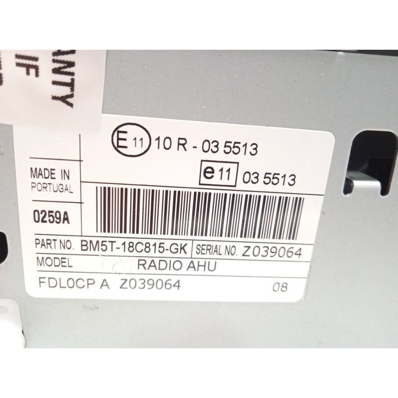 Recambio de sistema audio / radio cd para ford focus lim. (cb8) trend referencia OEM IAM BM5T18C815GK 2277319 