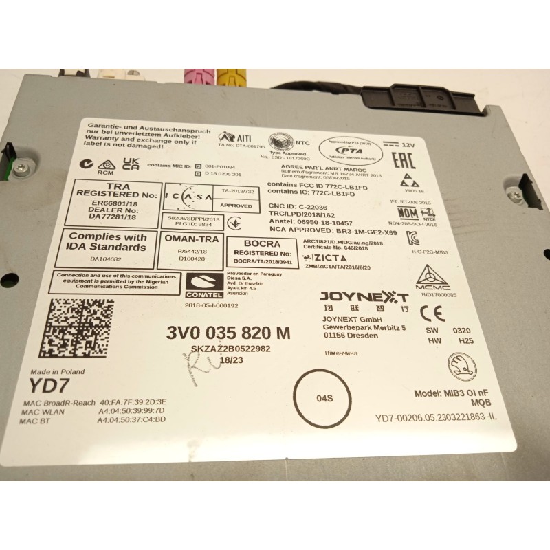 Recambio de modulo electronico para skoda karoq (nu) 2.0 tdi referencia OEM IAM 3V0035820M  