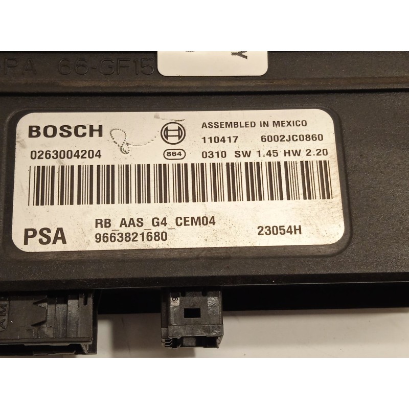 Recambio de modulo electronico para peugeot 308 allure referencia OEM IAM 9663821680  0263004204