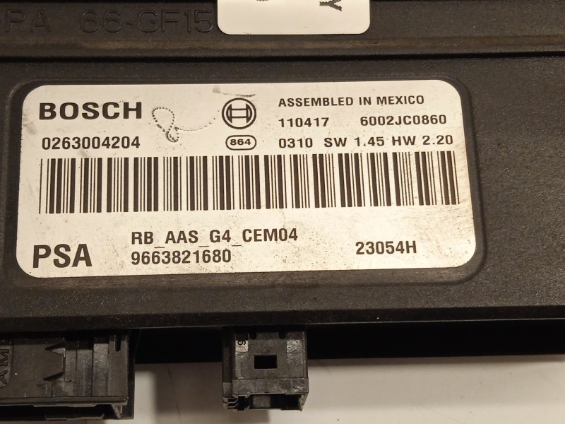 Recambio de modulo electronico para peugeot 308 allure referencia OEM IAM 9663821680  0263004204
