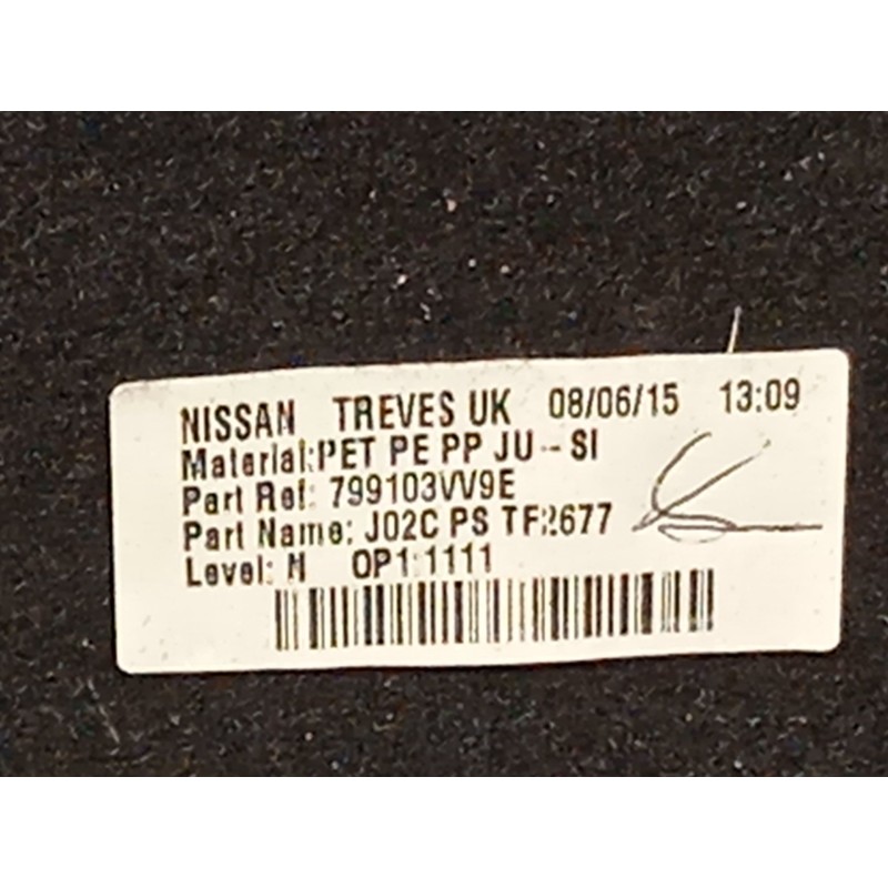 Recambio de bandeja trasera para nissan note visia referencia OEM IAM 799103VV9E  