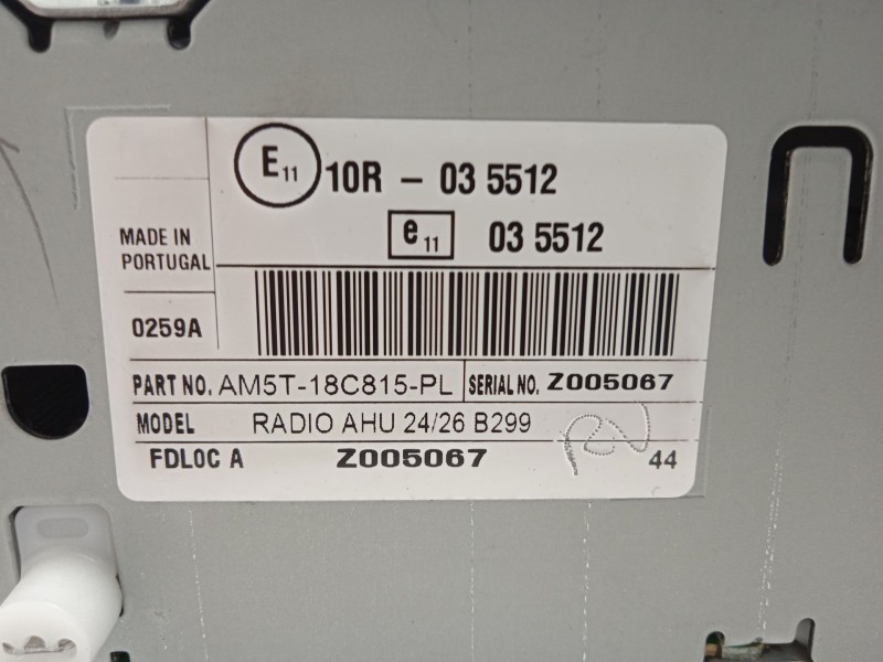 Recambio de sistema audio / radio cd para ford fiesta (ccn) trend referencia OEM IAM AM5T18C815PL 2024533 