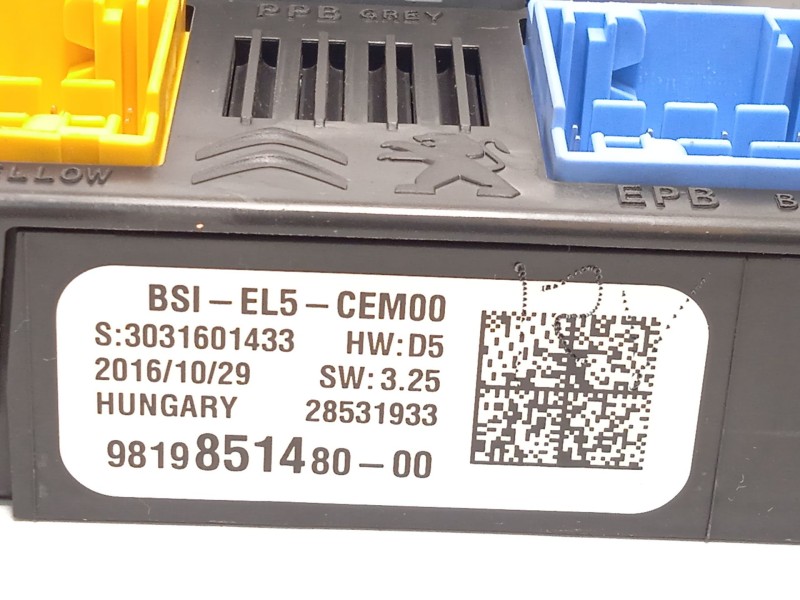 Recambio de caja reles / fusibles para citroën c4 picasso feel referencia OEM IAM 9819851480  