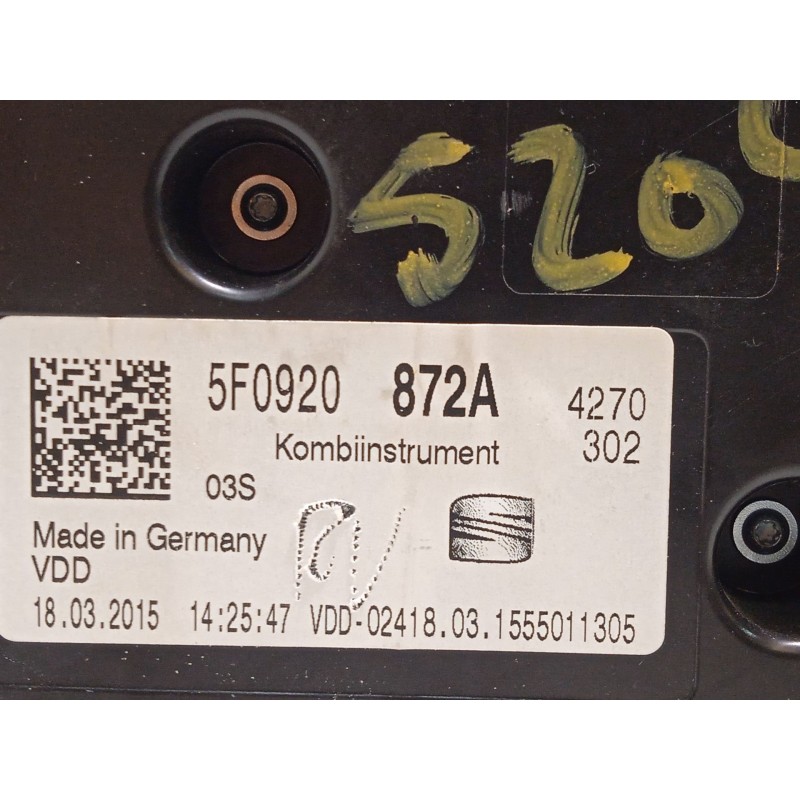 Recambio de cuadro instrumentos para seat leon st (5f8) 2.0 tdi referencia OEM IAM 5F0920872A  