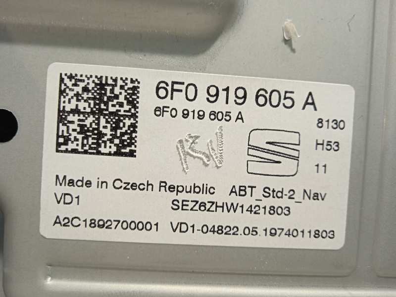 Recambio de pantalla multifuncion para seat arona fr referencia OEM IAM 6F0919605A  A2C18992700001