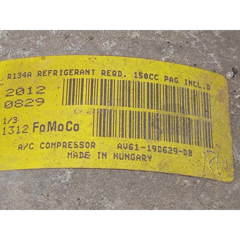 Recambio de compresor aire acondicionado para land rover evoque pure referencia OEM IAM AV6119D629DB LR056300 LR041117