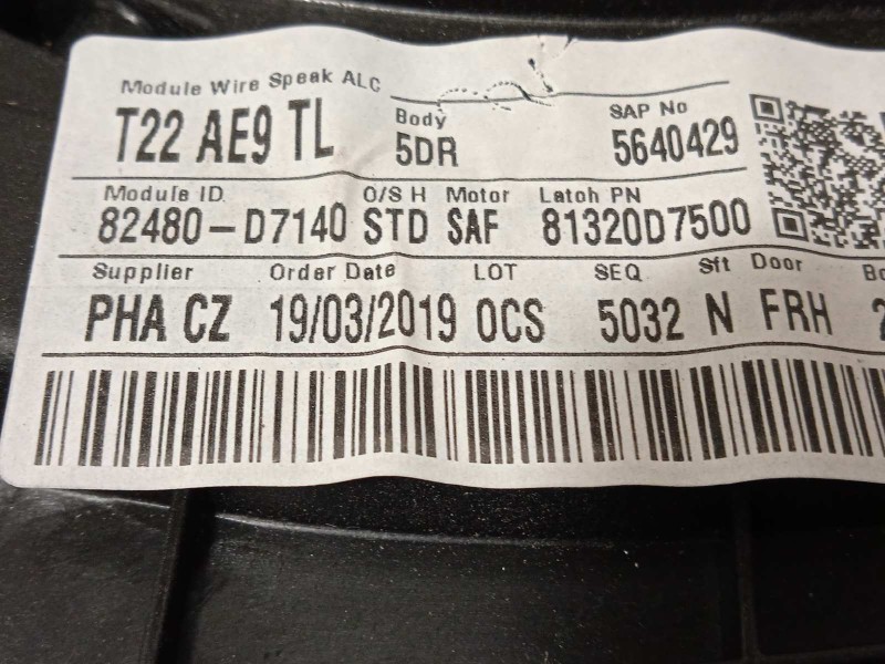 Recambio de elevalunas delantero derecho para hyundai tucson referencia OEM IAM 82480D7140  82460D7010