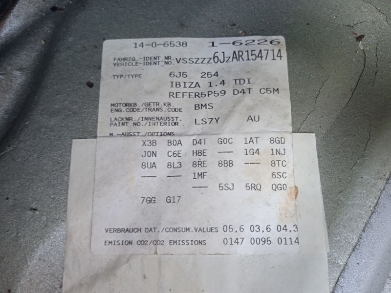 seat ibiza iv (6j5, 6p1) del año 2010