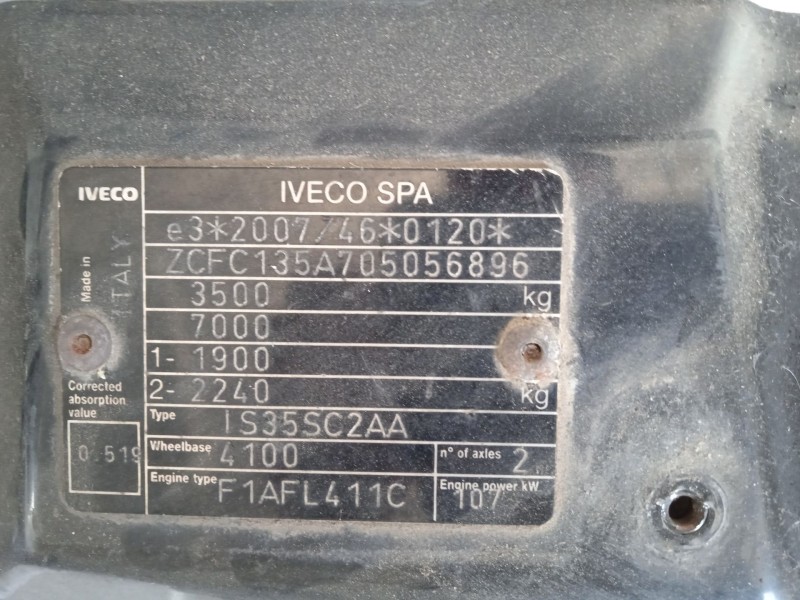 iveco daily vi caja/chasis del año 2015