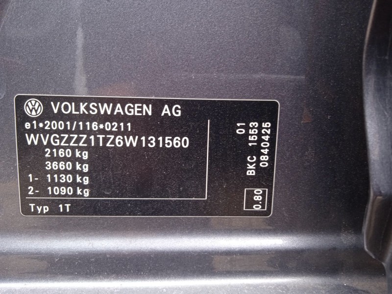 volkswagen touran (1t1, 1t2) del año 2006