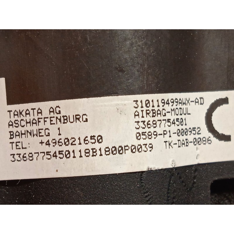 Recambio de kit airbag para bmw x2 (f39) sdrive 18 d referencia OEM IAM 51457942536 72129384457 32306877545