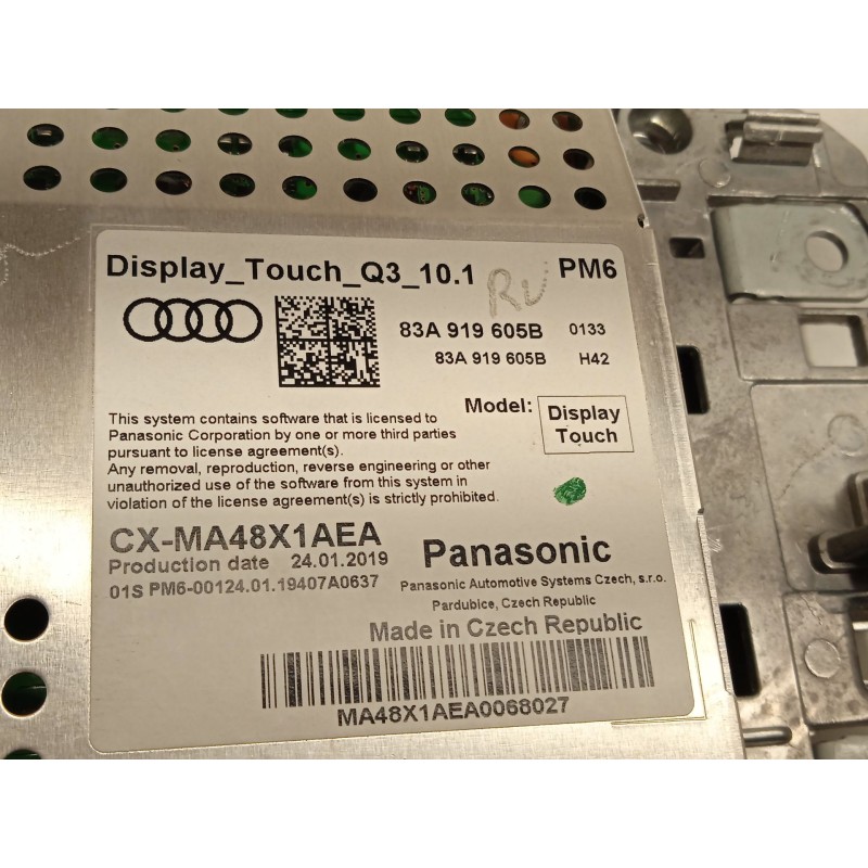 Recambio de pantalla multifuncion para audi q3 (f3b) 35 tdi referencia OEM IAM 83A919605B  