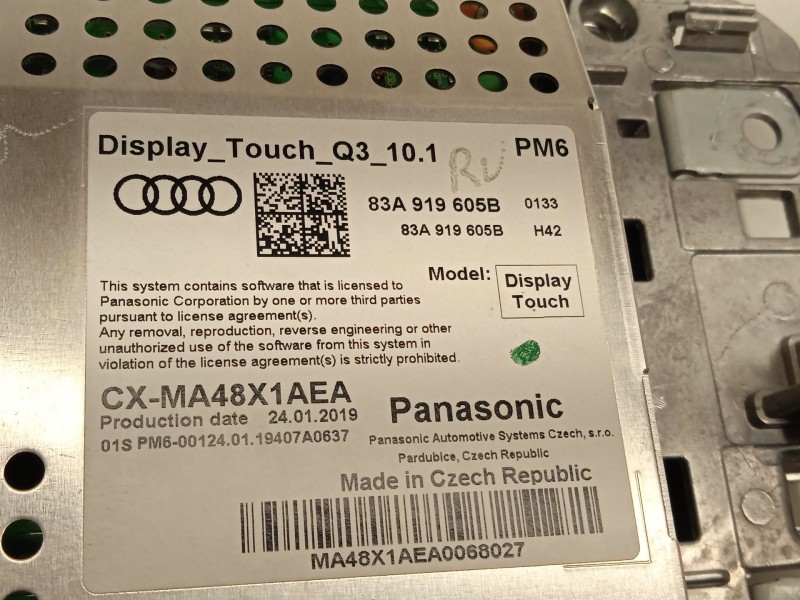 Recambio de pantalla multifuncion para audi q3 (f3b) 35 tdi referencia OEM IAM 83A919605B  