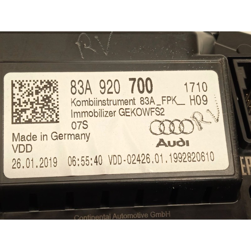 Recambio de cuadro instrumentos para audi q3 (f3b) 35 tdi referencia OEM IAM 83A920700  A2C12973300