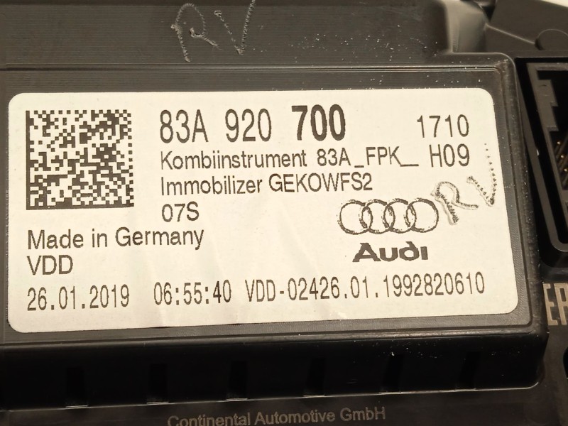 Recambio de cuadro instrumentos para audi q3 (f3b) 35 tdi referencia OEM IAM 83A920700  A2C12973300