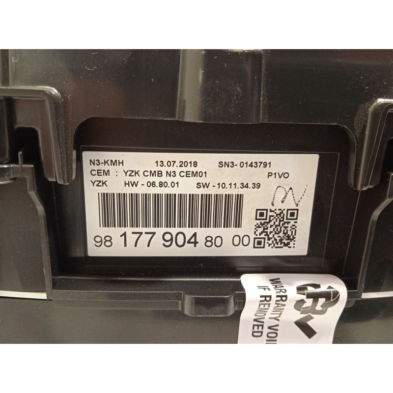 Recambio de cuadro instrumentos para opel combo furgoneta/monovolumen (k9) 1.5 d referencia OEM IAM 9817790480  