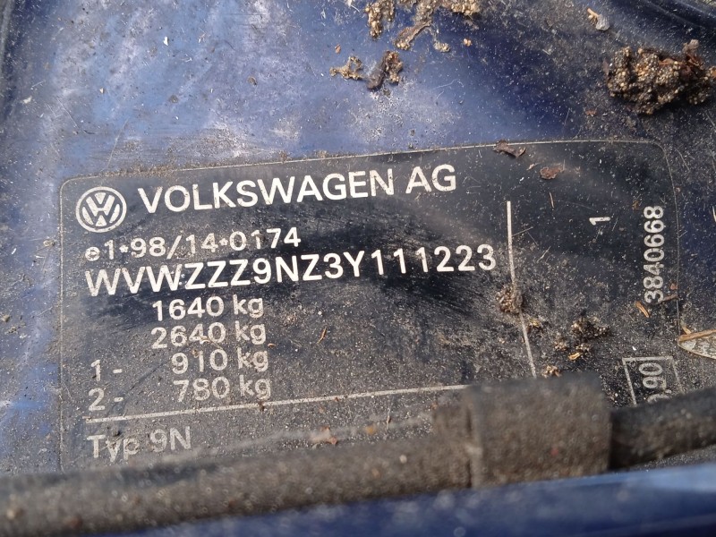 volkswagen polo iv sedán (9a4, 9a2, 9n2, 9a6) del año 2004