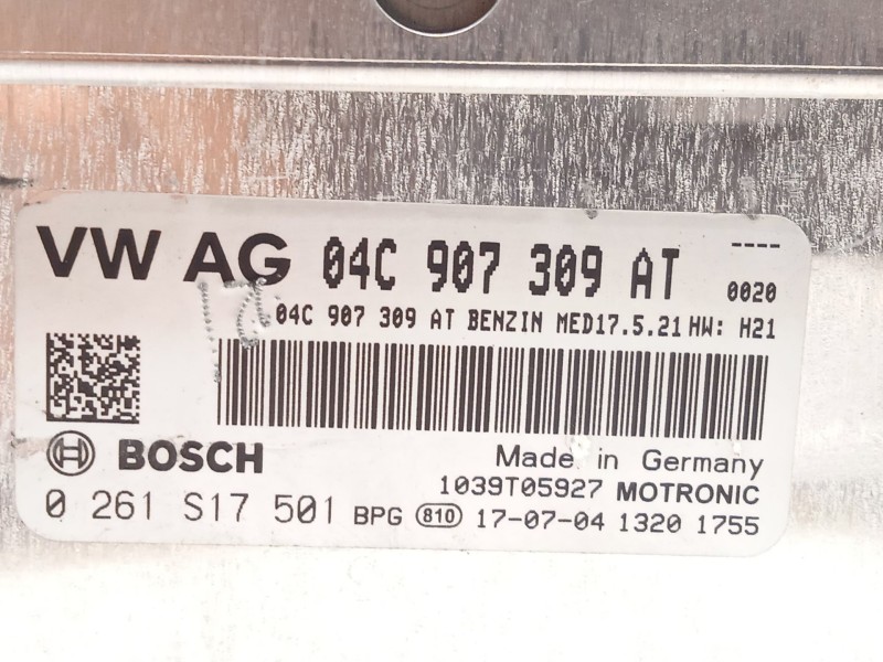 Recambio de centralita motor uce para volkswagen polo 1.0 tsi referencia OEM IAM 04C907309AT  0261S17501