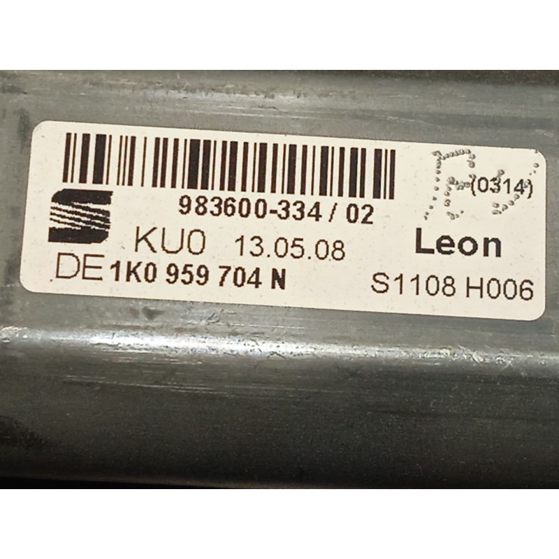 Recambio de elevalunas trasero derecho para seat leon (1p1) 1.9 tdi referencia OEM IAM 1K0959704N  