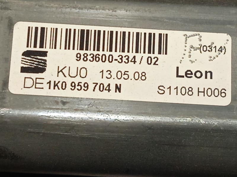 Recambio de elevalunas trasero derecho para seat leon (1p1) 1.9 tdi referencia OEM IAM 1K0959704N  
