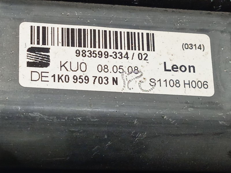 Recambio de elevalunas trasero izquierdo para seat leon (1p1) 1.9 tdi referencia OEM IAM 1K0959703N  
